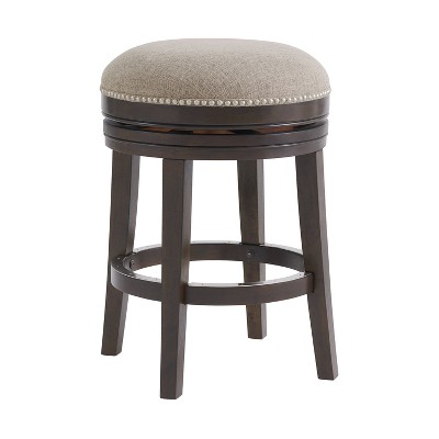 Elegant Dark Brown Swivel Counter Stool, Set of 2
