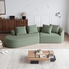 KWPZQEB 112" Modular Sectional Sofa, 4-Seat Oversized Convertible Couch with 4 Pillows & Deep Seat, Modern Chenille Curved Sofa for Living Room - 2 of 4
