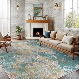 Abynow Medallion Distressed Persian Indoor Area Rug - 1 of 4