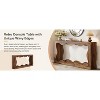 Dexmalle Brown 63 "Farmhouse Console Table with Storage and Wave Inner Edge - 4 of 4