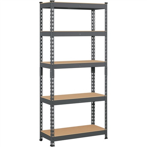 5-Tier Steel Shelving Unit Storage Shelves Heavy Duty Storage Rack-Gray