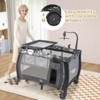 Infans Portable Baby Playard Nursery Center Crib Bassinet w/ Hanging Toys & Music Box - 3 of 4