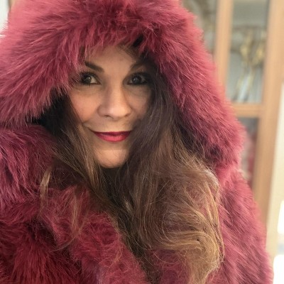 Women's Short Faux Fur Jacket - Wild Fable™ Light Aqua Blue M : Target