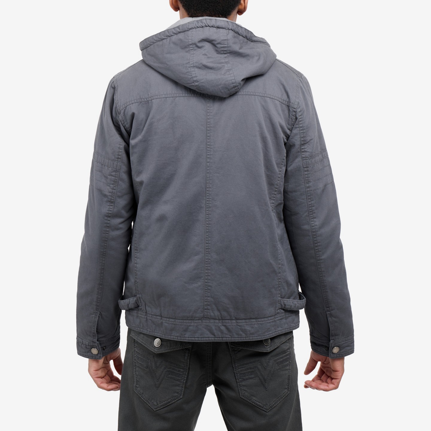 Мужская куртка X RAY Faux Shearling Lined Hooded Cargo, цвет: Серый — фото 2