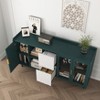 VYNXARIA Modern Kitchen Pantry Storage Cabinet with Glass Doors and Ample Storage - 4 of 4