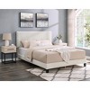 TiramisuBest Walnut 3-Piece Rubberwood Bedroom Set, Platform Bed with Two Nightstands, Queen - 2 of 4
