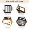 Tangkula 2-Person Outdoor Acacia Wood Bench Patio Loveseat Rope Bench Turquoise/Black - 4 of 4