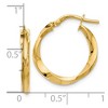 Black Bow Jewelry 14k Yellow Gold Polished Twisted Round Hoop Earrings, 20mm (3/4 Inch) - 4 of 4