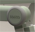Cosco logo molded onto handle of the recalled Cosco 2-step kitchen stepper