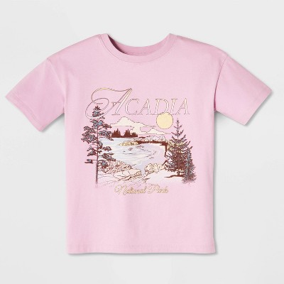 Cat & Jack Girls' Short Sleeve 100% Cotton 'Acadia' Oversized Graphic T-Shirt - Cat & Jack™ Mauve M — фото 2