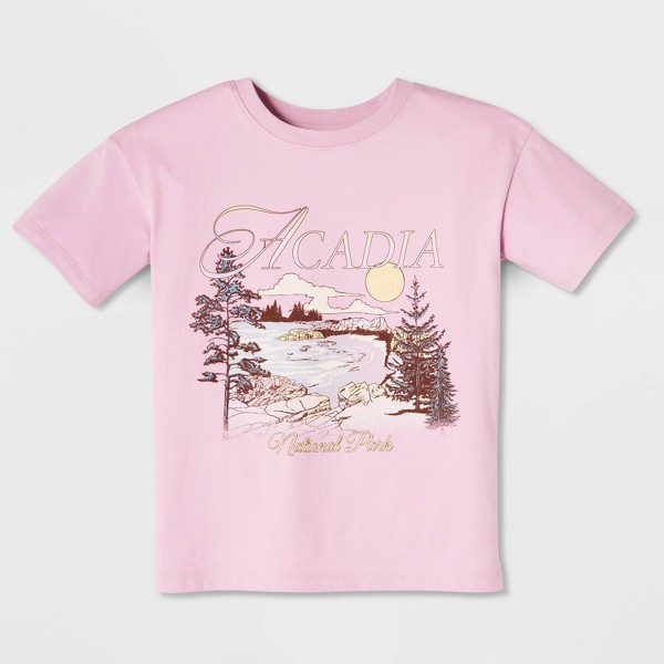 Playera de manga corta 100% algodón 'Acadia' de corte holgado para niña - Cat & Jack™ Malva 2