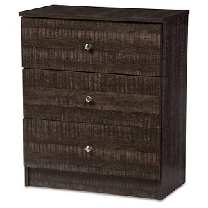 Deacon Modern and Contemporary Wood 3 Drawer Storage Chest Espresso Brown - Baxton Studio: Bedroom Furniture with Anti-Tip Design - 1 of 4