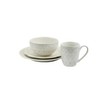 White Lace 16 Piece Round Scallop Stoneware Dinnerware-Elama - 3 of 4