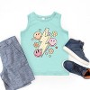 The Juniper Shop SmileyWorld Checkered Lightning Floral Youth Tank Top - 3 of 4