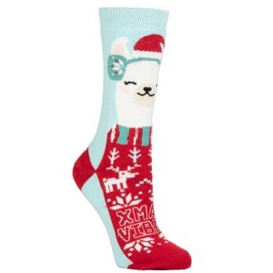 Women's Ellen Cosy ULTRA LITE® Alpaca Crew Socks | Size Women's 5-9 - Red/light Blue - 1 of 1