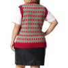 Agnes Orinda Women's Plus Size Argyle V Neck Knit Sleeveless Sweaters - 4 of 4