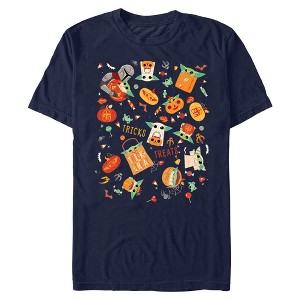 Men's Star Wars The Mandalorian Halloween Candy Collage T-Shirt - 1 of 4