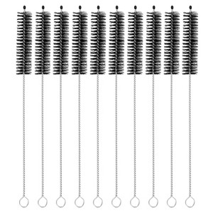Unique Bargains Long Handle Wire Bristles Bottle Straw Cleaning Brushes 10 Pcs - 1 of 4