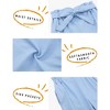 Girls High Waist Paper Bag Pants Belted Waist Tapered Pants Bow Deco Pants with Pocket,Light Blue - 140 - 3 of 4