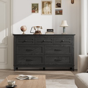 7 Dresser for Bedroom, 54" Wide Wooden Drawer Dresser with Storage Freestanding, Closet Storage Chest - 1 of 4
