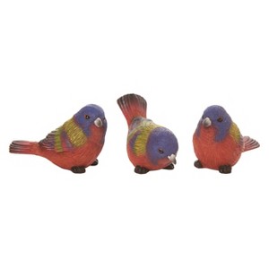Transpac Resin 4" Multicolor Spring Painted Bunting Birds Set of 3 - 1 of 2