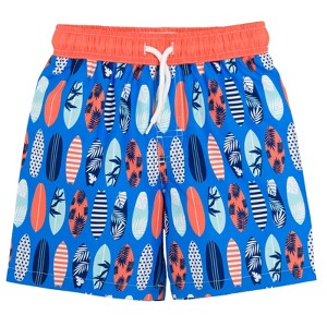 Shark Anchor Watermelon USA American Flag Surfboard Boats Swim Trunks Infant to Toddler - 1 of 4