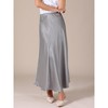 INSPIRE CHIC Women's Satin High Waisted Elastic Waistband Casual Flowy Elegant Maxi Skirt - 3 of 4