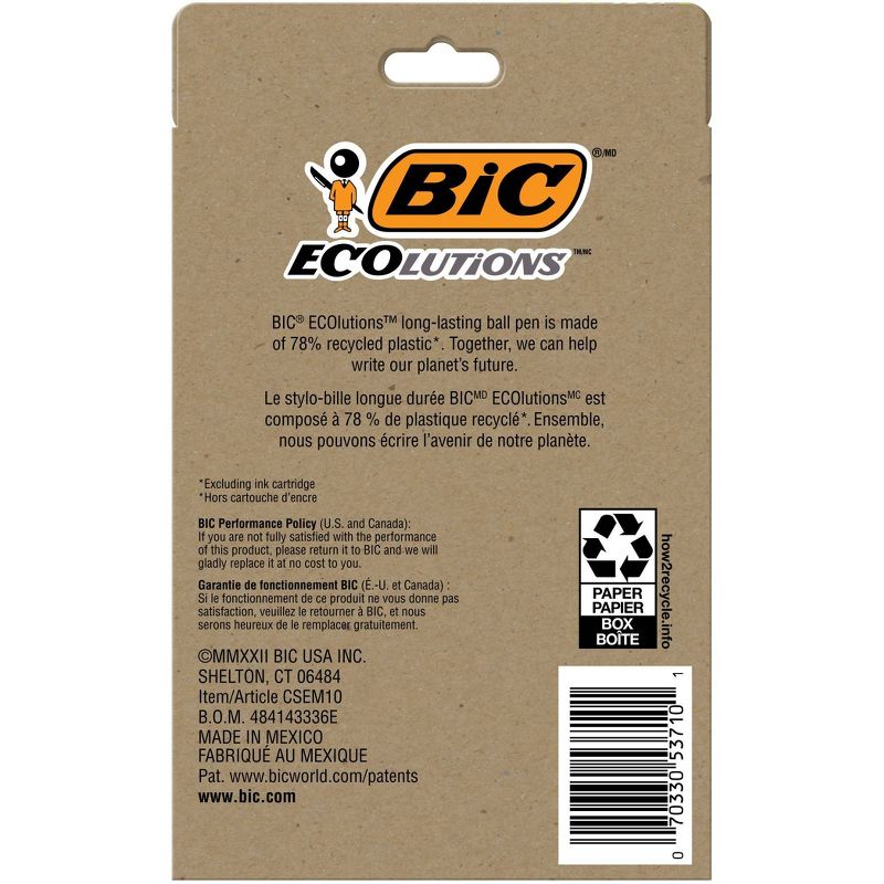 BiC 10pk ECOlutions Retractable Ballpoint Pens Black Ink, 3 of 9