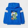 Toddler Boys' 4pc Toy Story Fleece Top and Jogger Set - Blue/Light Gray/Green - 4 of 4
