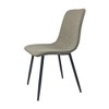 DOMETOUR Dining Chair Set of 4 Upholstered Dining Chairs Linen Cushion Seat and Sturdy Black Metal Legs - 3 of 4