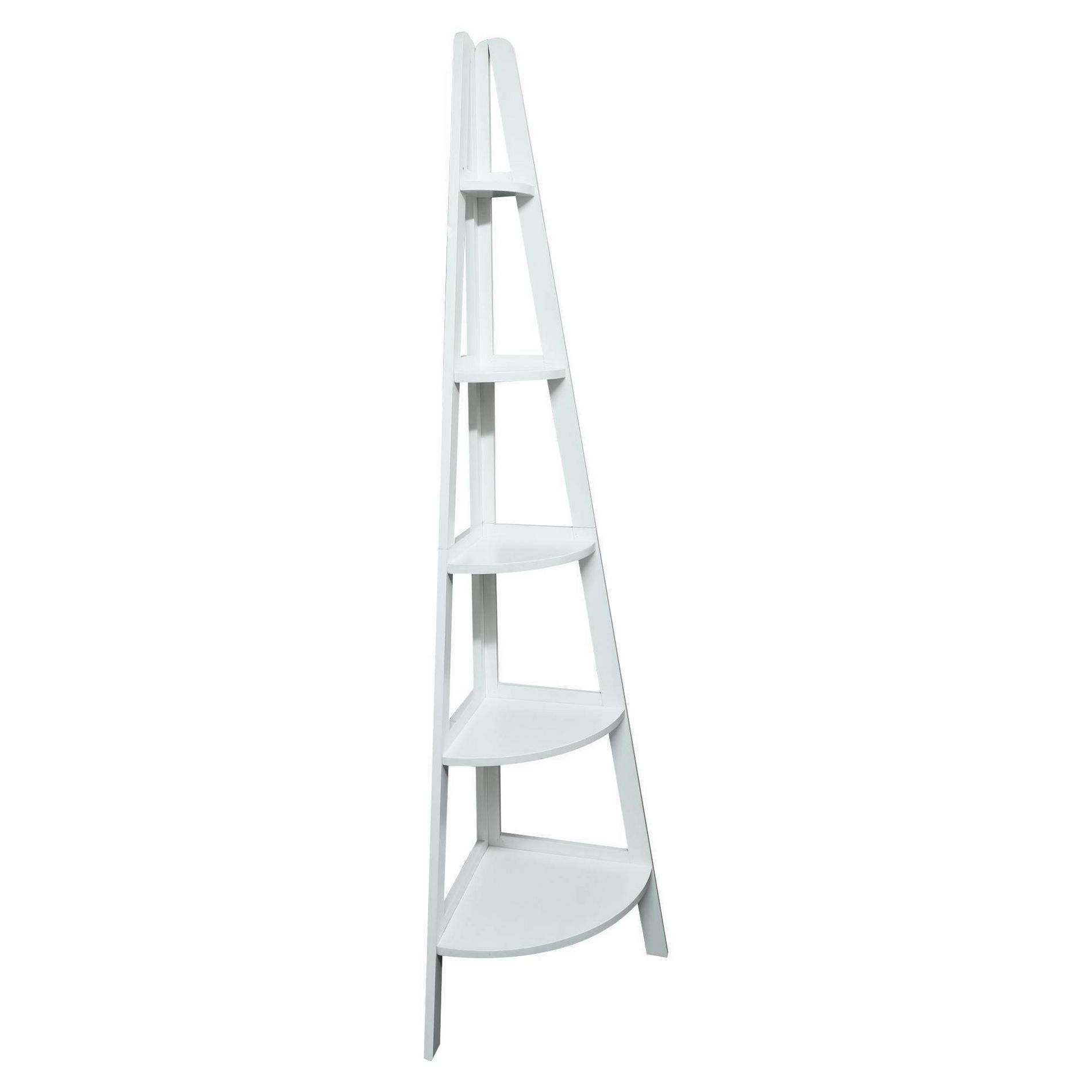5 Shelf Corner Ladder Bookcase - Flora Home