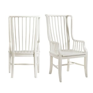 2pc Cayman Windsor Side Chair Set White - Picket House Furnishings, Beige