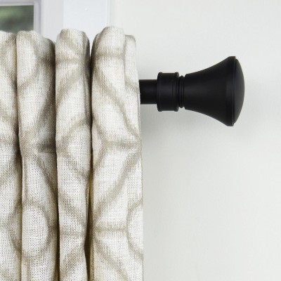 Versailles Lexington Flare Steel Heavy Duty Curtain Rod Set for Windows Black