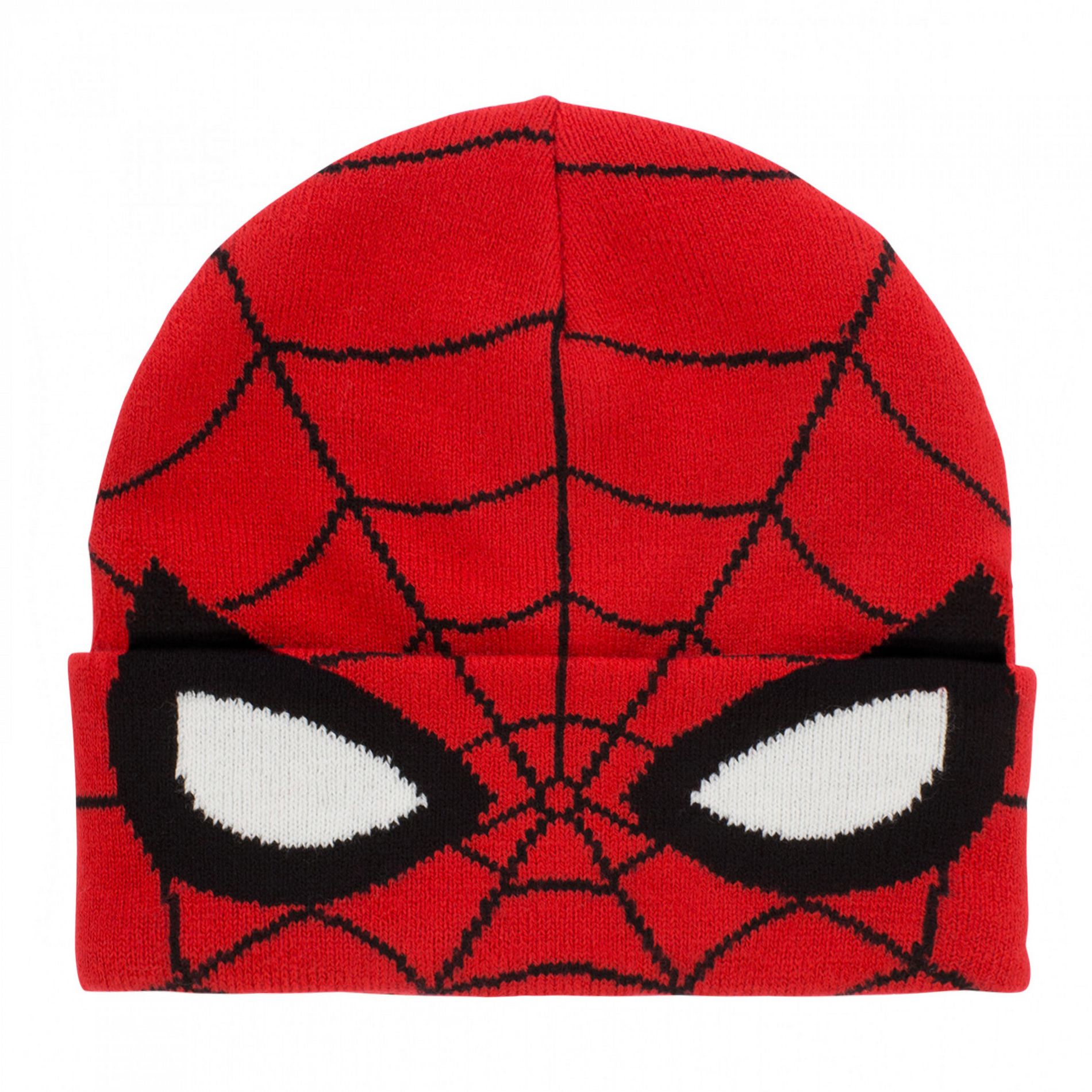 Adult Spider-Man Mask Cuff Knit Beanie - One Size Fits Most