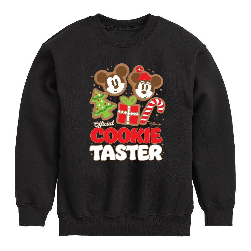 Boys' Disney Official Cookie Taster Fleece Pullover Sweatshirt - Black, 1 of 2