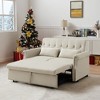 55'' Shiny Velvet Convertible Loveseat Sleeper Sofa with Adjustable Backrest, Pull-Out Bed and 2 Lumbar Pillows - 3 of 4