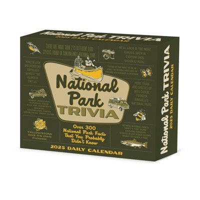 Willow Creek Press National Park Trivia 2025 Box Calendar: Daily Desktop Calendar, 5x6", All Ages, Blue, Paper