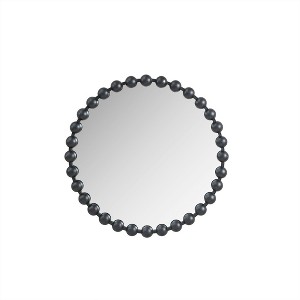 Ridstar 27 in. D Black Round Decorative Wall Mirrors with Beadwork - 1 of 4