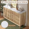 AMERLIFE Fluted Drawer Dresser with Faux Marble Top, Wide Chest of Drawers for Bedroom, Living Room, Hallway, Entryway - 3 of 4
