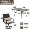 EROMMY 7 Piece Outdoor Patio Dining Set, Large Rectangular Dining Table (1.96'' Umbrella Hole) And 6 Swivel Dining Chairs With Lumbar Pillow - 2 of 4