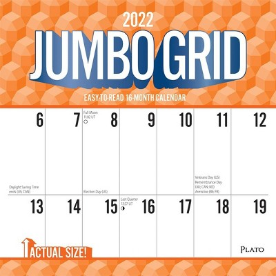 BrownTrout Publishers 2021 - 2022 Monthly Wall Calendar, 16 Month, Jumbo Grid Theme with Large Printed Font, 12 x 12 in