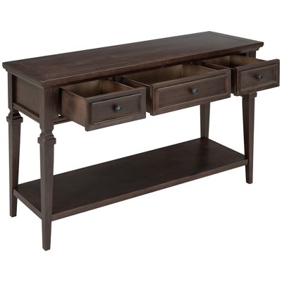 TiramisuBest Series Console Table Traditional Design with Two Drawers and Bottom Shelf with Ivory for Tables