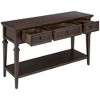 YOOCOZZ Solid Wood Easy Assembly Classic Retro Console Table with Open Style Bottom Shelf and Three Top Drawers - 3 of 4