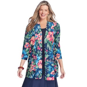 Woman Within Plus Size 2-Fer Cardigan Tunic - 1 of 4