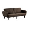 Royal Hampton Fold Out Futon Sofa Bed, Dark Brown, Retro Channel Tufted Back - 2 of 4