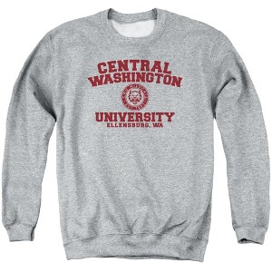 Central Washington University Official Circle Logo Adult Crewneck Sweatshirt, Athletic Heather - 1 of 4