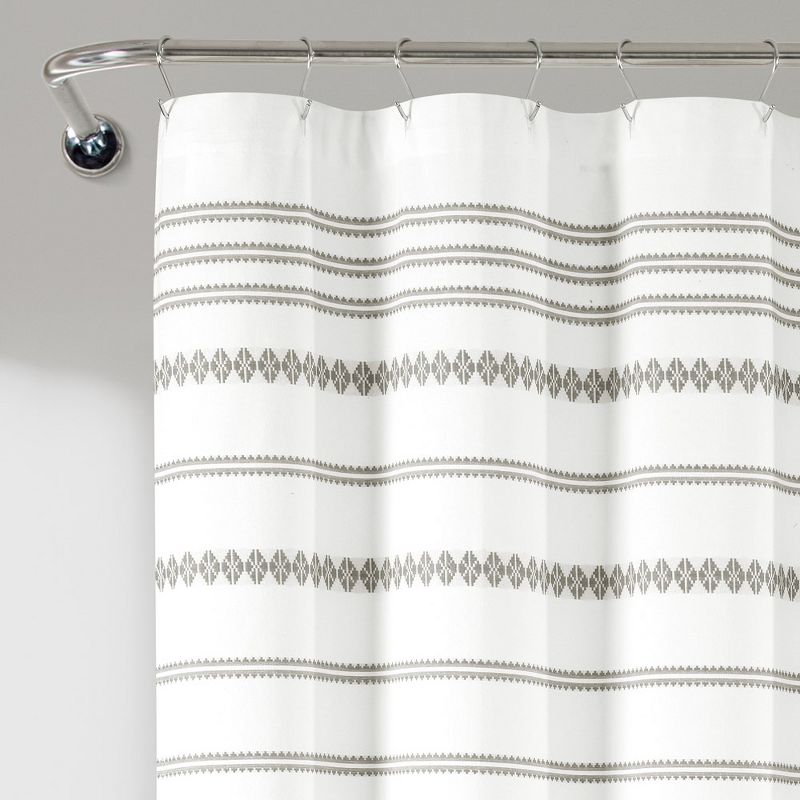 Breezy Chic Tassel Jacquard Eco-Friendly Recycled Cotton Shower Curtain Light Gray Single 72X72, 2 of 4