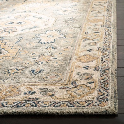 Aspen Ivory and Moss 5' Square Hand Tufted Wool Area Rug