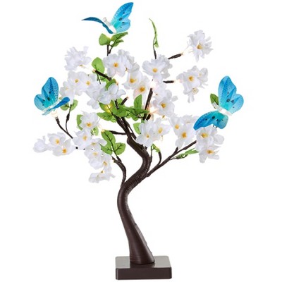 The Lakeside Collection Tree Floral Butterfly 20 Light Count Tabletop Decor Pink Or Yellow