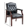 TiramisuBest Leather Reception Guest Chair,Ergonomic Mid-Back Executive Side Chair with Padded Seat for Office, Meeting, or Waiting, Black - 4 of 4